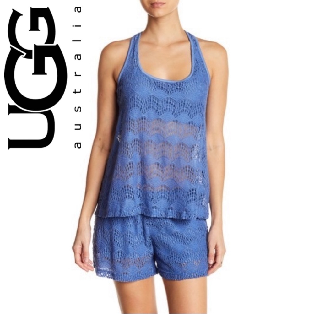 🆕 UGG Luna Lace Women’s Tank Top Blue Bra Sz L - Picture 2 of 8